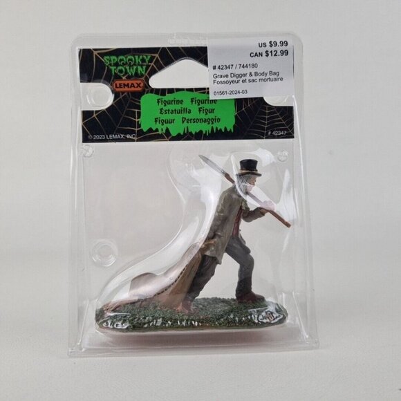 Lemax Spooky Town 42347 GRAVE DIGGER AND BODY BAG Halloween - Picture 2 of 3